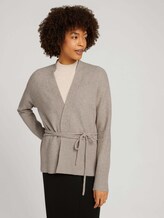Cardigan aus nachhaltiger Baumwolle - Frauen - cold beige melange Cardigan aus nachhaltiger Baumwolle - Frauen - cold beige melange - 5 - Mine to five