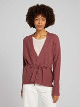 Cardigan aus nachhaltiger Baumwolle - Frauen - rouge red melange Cardigan aus nachhaltiger Baumwolle - Frauen - rouge red melange - 1 - Mine to five