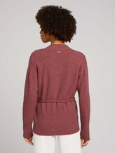 Cardigan aus nachhaltiger Baumwolle - Frauen - rouge red melange Cardigan aus nachhaltiger Baumwolle - Frauen - rouge red melange - 2 - Mine to five