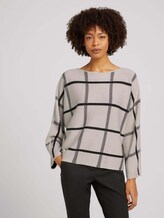 Pullover mit Fledermausärmeln - Frauen - cold beige bold check Pullover mit Fledermausärmeln - Frauen - cold beige bold check - 1 - Mine to five