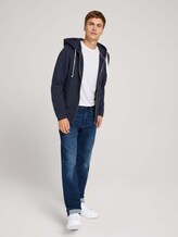 Sweatshirt jacket with a hood and drawstring - Men - Sky Captain Blue Sweatshirt jacket with a hood and drawstring - Men - Sky Captain Blue - 3 - TOM TAILOR