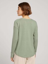 Pullover mit U-Boot Ausschnitt - Frauen - soft greyish green melange Pullover mit U-Boot Ausschnitt - Frauen - soft greyish green melange - 2 - TOM TAILOR Denim