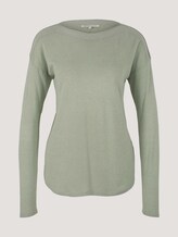 Pullover mit U-Boot Ausschnitt - Frauen - soft greyish green melange Pullover mit U-Boot Ausschnitt - Frauen - soft greyish green melange - 7 - TOM TAILOR Denim