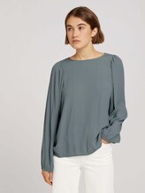 Bluse mit Ballonärmeln - Frauen - grey mint Bluse mit Ballonärmeln - Frauen - grey mint - 1 - TOM TAILOR Denim