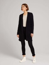 Langer Cardigan aus recyceltem Polyester - Frauen - deep black Langer Cardigan aus recyceltem Polyester - Frauen - deep black - 3 - TOM TAILOR Denim