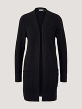 Langer Cardigan aus recyceltem Polyester - Frauen - deep black Langer Cardigan aus recyceltem Polyester - Frauen - deep black - 7 - TOM TAILOR Denim