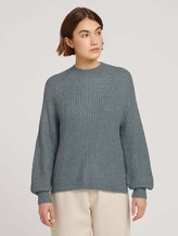 Strickpullover mit Stehkragen - Frauen - grey mint melange Strickpullover mit Stehkragen - Frauen - grey mint melange - 1 - TOM TAILOR Denim