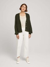 Cardigan aus groben Ripp mit Knopfleiste - Frauen - Golden Olive Green Melange Cardigan aus groben Ripp mit Knopfleiste - Frauen - Golden Olive Green Melange - 3 - TOM TAILOR Denim
