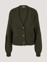 Cardigan aus groben Ripp mit Knopfleiste - Frauen - Golden Olive Green Melange Cardigan aus groben Ripp mit Knopfleiste - Frauen - Golden Olive Green Melange - 7 - TOM TAILOR Denim