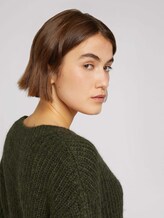 Cardigan aus groben Ripp mit Knopfleiste - Frauen - Golden Olive Green Melange Cardigan aus groben Ripp mit Knopfleiste - Frauen - Golden Olive Green Melange - 9 - TOM TAILOR Denim