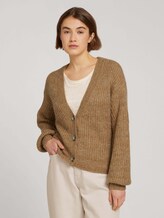 Cardigan aus groben Ripp mit Knopfleiste - Frauen - camel melange Cardigan aus groben Ripp mit Knopfleiste - Frauen - camel melange - 1 - TOM TAILOR Denim