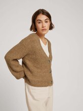 Cardigan aus groben Ripp mit Knopfleiste - Frauen - camel melange Cardigan aus groben Ripp mit Knopfleiste - Frauen - camel melange - 5 - TOM TAILOR Denim