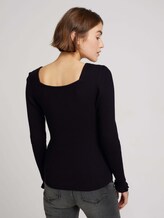 Gerippter Pullover aus nachhaltiger Viskose - Frauen - deep black Gerippter Pullover aus nachhaltiger Viskose - Frauen - deep black - 2 - TOM TAILOR Denim