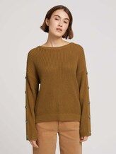 Strickpullover aus nachhaltiger Baumwolle - Frauen - soft camel Strickpullover aus nachhaltiger Baumwolle - Frauen - soft camel - 1 - TOM TAILOR Denim