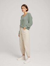Strickpullover mit V-Ausschnitt - Frauen - soft greyish green Strickpullover mit V-Ausschnitt - Frauen - soft greyish green - 3 - TOM TAILOR Denim