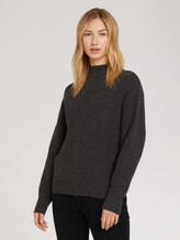 Strickpullover aus recyceltem Polyester - Frauen - Shale Grey Melange Strickpullover aus recyceltem Polyester - Frauen - Shale Grey Melange - 1 - TOM TAILOR Denim