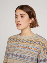 Strickpullover mit recyceltem Polyester - Frauen - camel fair isle Strickpullover mit recyceltem Polyester - Frauen - camel fair isle - 9 - TOM TAILOR Denim