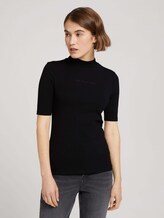 T-Shirt mit Stehkragen - Frauen - deep black T-Shirt mit Stehkragen - Frauen - deep black - 1 - TOM TAILOR Denim