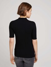 T-Shirt mit Stehkragen - Frauen - deep black T-Shirt mit Stehkragen - Frauen - deep black - 2 - TOM TAILOR Denim