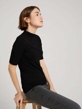 T-Shirt mit Stehkragen - Frauen - deep black T-Shirt mit Stehkragen - Frauen - deep black - 5 - TOM TAILOR Denim