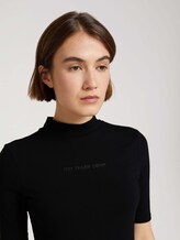 T-Shirt mit Stehkragen - Frauen - deep black T-Shirt mit Stehkragen - Frauen - deep black - 9 - TOM TAILOR Denim