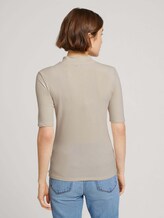 T-Shirt mit Stehkragen - Frauen - cold beige T-Shirt mit Stehkragen - Frauen - cold beige - 2 - TOM TAILOR Denim