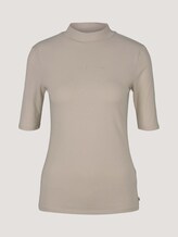 T-Shirt mit Stehkragen - Frauen - cold beige T-Shirt mit Stehkragen - Frauen - cold beige - 7 - TOM TAILOR Denim