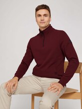 Troyer Sweatshirt mit Taschen - Männer - Decadent Bordeaux Troyer Sweatshirt mit Taschen - Männer - Decadent Bordeaux - 5 - TOM TAILOR