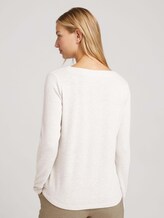 Langarmshirt mit V-Ausschnitt - Frauen - cold beige melange Langarmshirt mit V-Ausschnitt - Frauen - cold beige melange - 2 - TOM TAILOR Denim