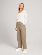 Langarmshirt mit V-Ausschnitt - Frauen - cold beige melange Langarmshirt mit V-Ausschnitt - Frauen - cold beige melange - 3 - TOM TAILOR Denim