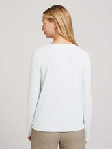 Long-sleeved shirt with a V-neckline - Women - grey mint melange Long-sleeved shirt with a V-neckline - Women - grey mint melange - 2 - TOM TAILOR Denim