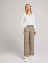 Long-sleeved shirt with a V-neckline - Women - grey mint melange Long-sleeved shirt with a V-neckline - Women - grey mint melange - 3 - TOM TAILOR Denim