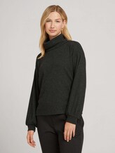 Rollkragenpullover mit Ballonärmeln - Frauen - Shale Grey Melange Rollkragenpullover mit Ballonärmeln - Frauen - Shale Grey Melange - 1 - TOM TAILOR Denim