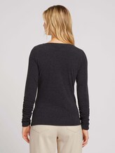 Long-sleeved shirt with a submarine collar - Women - Shale Grey Melange Long-sleeved shirt with a submarine collar - Women - Shale Grey Melange - 2 - TOM TAILOR Denim