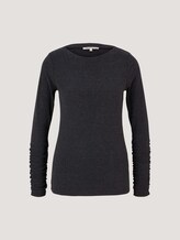 Long-sleeved shirt with a submarine collar - Women - Shale Grey Melange Long-sleeved shirt with a submarine collar - Women - Shale Grey Melange - 7 - TOM TAILOR Denim