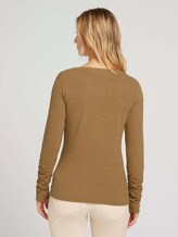 Long-sleeved shirt with a submarine collar - Women - camel melange Long-sleeved shirt with a submarine collar - Women - camel melange - 2 - TOM TAILOR Denim