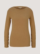Long-sleeved shirt with a submarine collar - Women - camel melange Long-sleeved shirt with a submarine collar - Women - camel melange - 7 - TOM TAILOR Denim