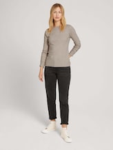 Long-sleeved shirt with a submarine collar - Women - cold beige melange Long-sleeved shirt with a submarine collar - Women - cold beige melange - 3 - TOM TAILOR Denim