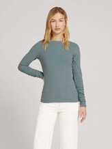 Long-sleeved shirt with a submarine collar - Women - grey mint melange Long-sleeved shirt with a submarine collar - Women - grey mint melange - 5 - TOM TAILOR Denim