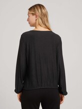 Ballon Bluse mit Knopfleiste und Kordelzug - Frauen - deep black Ballon Bluse mit Knopfleiste und Kordelzug - Frauen - deep black - 2 - TOM TAILOR Denim