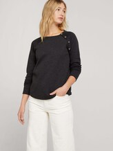 Langarmshirt mit Knopfleiste - Frauen - Shale Grey Melange Langarmshirt mit Knopfleiste - Frauen - Shale Grey Melange - 5 - TOM TAILOR Denim