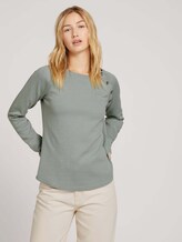 Langarmshirt mit Knopfleiste - Frauen - soft greyish green Langarmshirt mit Knopfleiste - Frauen - soft greyish green - 5 - TOM TAILOR Denim