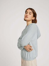 Kapuzenpullover mit Kordelzug und elastischem Bund - Frauen - grey mint melange Kapuzenpullover mit Kordelzug und elastischem Bund - Frauen - grey mint melange - 5 - TOM TAILOR Denim