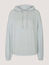 Kapuzenpullover mit Kordelzug und elastischem Bund - Frauen - grey mint melange Kapuzenpullover mit Kordelzug und elastischem Bund - Frauen - grey mint melange - 7 - TOM TAILOR Denim