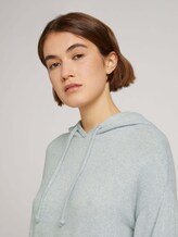Kapuzenpullover mit Kordelzug und elastischem Bund - Frauen - grey mint melange Kapuzenpullover mit Kordelzug und elastischem Bund - Frauen - grey mint melange - 9 - TOM TAILOR Denim