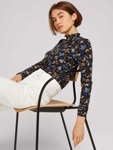 Gemusterte Bluse mit Kragen Detail - Frauen - black blue flower print Gemusterte Bluse mit Kragen Detail - Frauen - black blue flower print - 5 - TOM TAILOR Denim