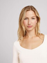Langarmshirt aus Bio-Baumwolle - Frauen - cold beige Langarmshirt aus Bio-Baumwolle - Frauen - cold beige - 9 - TOM TAILOR Denim