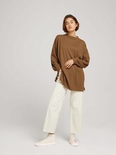Oversize Langarmshirt aus nachhaltiger Baumwolle - Frauen - soft camel Oversize Langarmshirt aus nachhaltiger Baumwolle - Frauen - soft camel - 3 - TOM TAILOR Denim