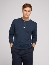 Henley Sweatshirt - Männer - Sky Captain Blue Henley Sweatshirt - Männer - Sky Captain Blue - 5 - TOM TAILOR