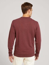 Henley Sweatshirt - Männer - Decadent Bordeaux Henley Sweatshirt - Männer - Decadent Bordeaux - 2 - TOM TAILOR